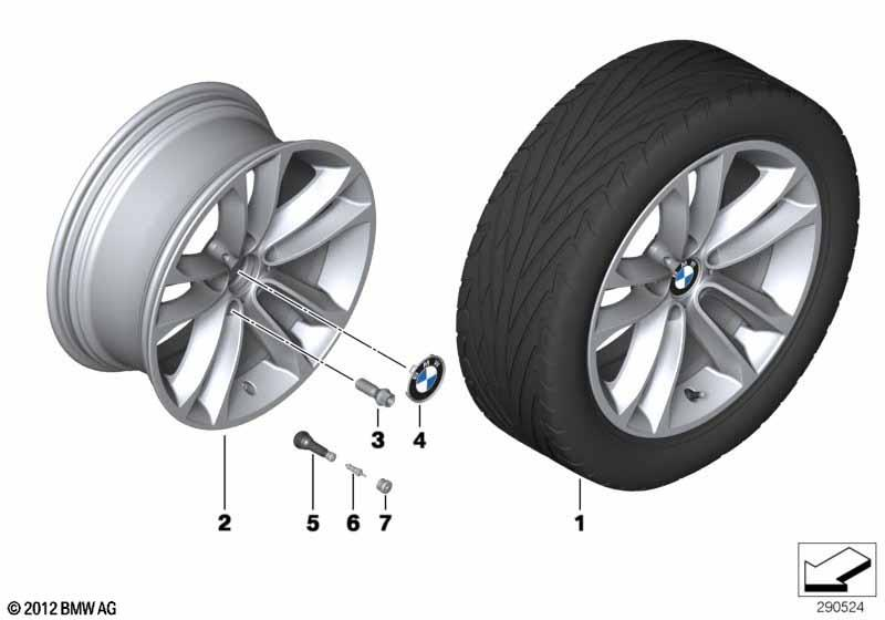 Genuine 18" Light Alloy Wheel Disc Bright Turned Double Spoke 36 11 6 850 293 view 2