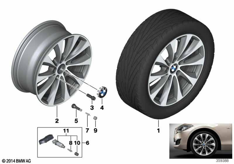 Genuine 18'' Light Alloy Wheel V-Spoke 387 36 11 6 869 801 view 2
