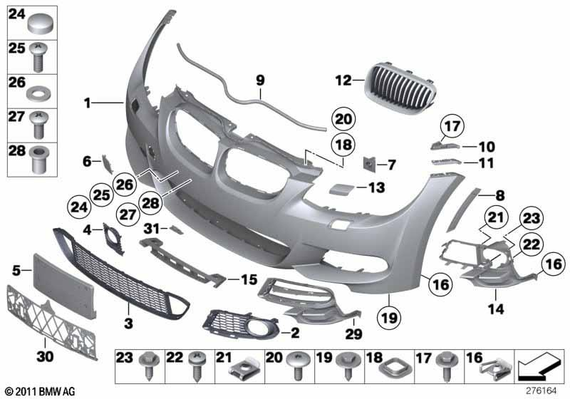 Genuine Front Bumper M Towing Eye Flap Primed view 2