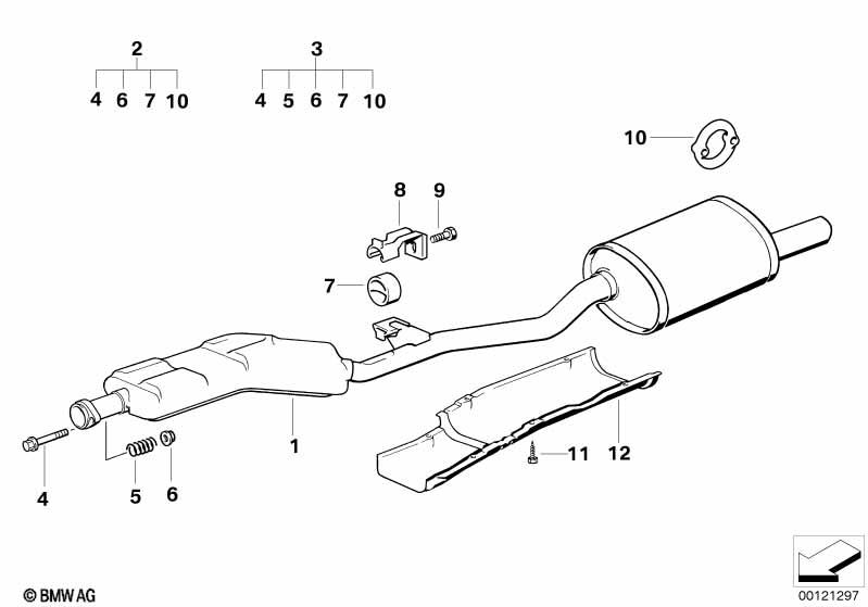 Genuine Rear Exhaust Silencer/Muffler 18 10 1 247 442 view 2