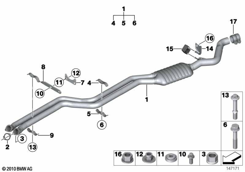 Genuine Exhaust Pipe Clamping Sleeve Bush 18 30 7 536 426 view 2