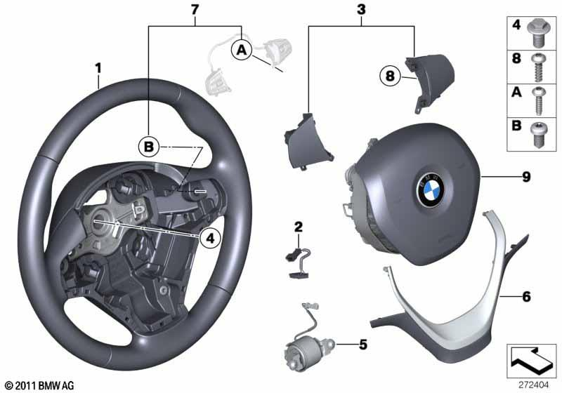 Genuine Steering Wheel Cover Trim Black/Chrome 32 30 6 854 776 view 2