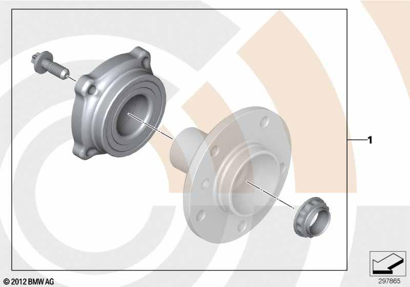 Genuine Service Kit For Wheel Bearing Rear 33 41 2 296 224 view 2
