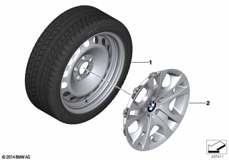Genuine 17'' Steel Wheel Rim Cover Hub Cap 36 10 6 783 332 view 2