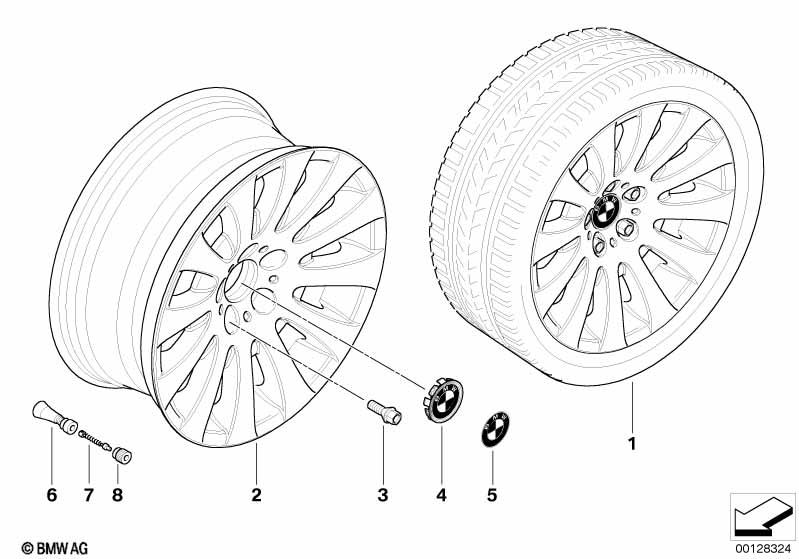 Genuine Alloy Wheel x1 18" Radial-Spoke 118 Rear 36 11 6 765 306 view 2