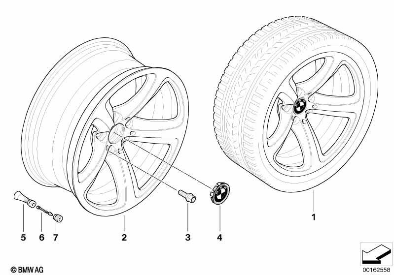 Genuine Alloy Wheel x1 19" Star-Spoke 249 Rear 36 11 6 777 354 view 2