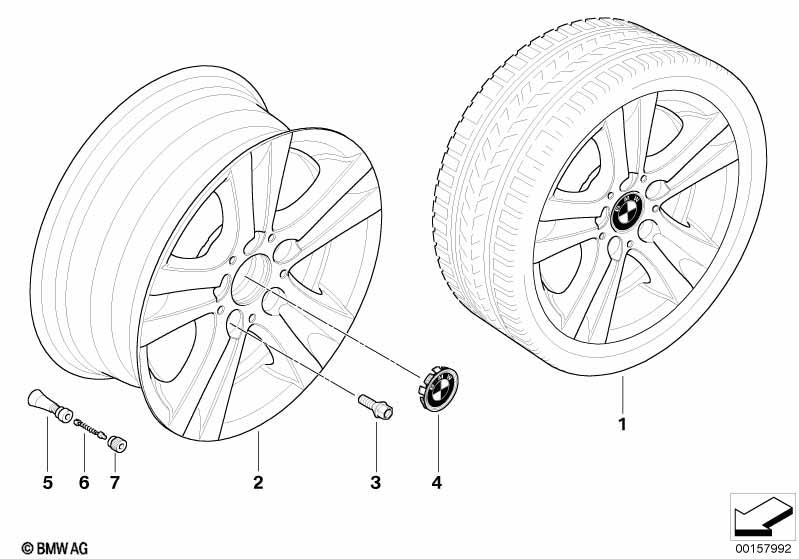 Genuine Alloy Wheel x1 16" Double-Spoke 222 Rim 36 11 6 779 696 view 2