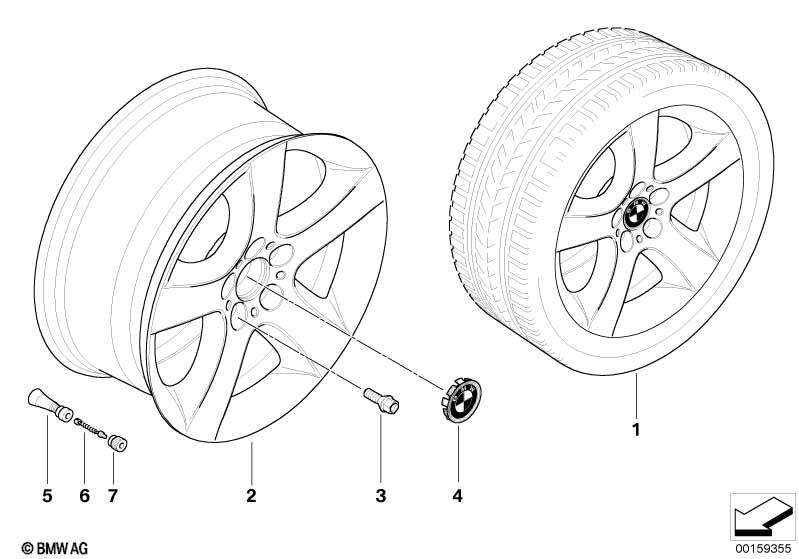 Genuine Alloy Wheel x1 19" Star-Spoke 212 Rear Rim 36 11 6 783 243 view 2