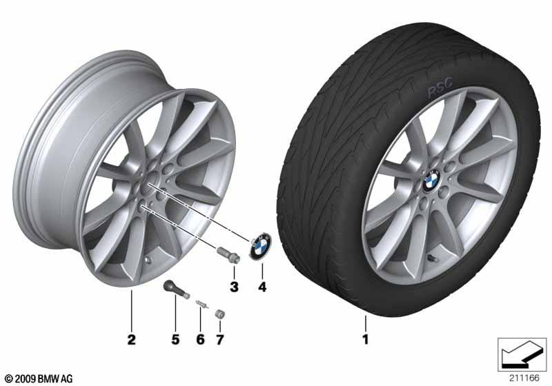 Genuine Alloy Wheel x1 18" V-Spoke 281 Rear Rim 36 11 6 783 522 view 2