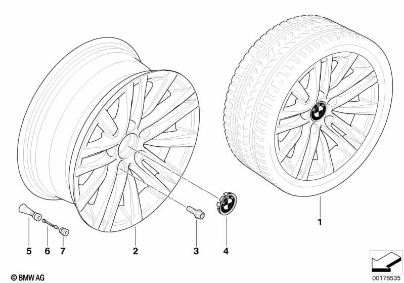 Genuine Alloy Wheel x1 16" Star-Spoke 283 Rim 36 11 6 783 629 view 2
