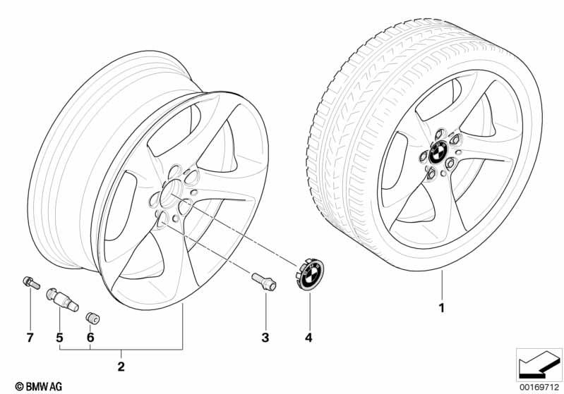 Genuine Alloy Wheel x1 19" Star-Spoke 230 Front Rim 36 11 6 785 002 view 2