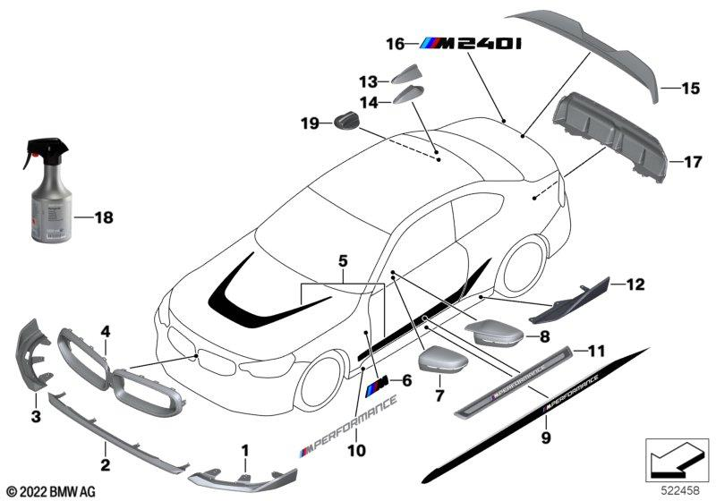 Genuine Front Right Left Wrapping Frozen Black M Performance 51 14 5 A30 FD5 view 9