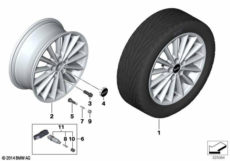 Genuine 17" Light Alloy Rim Disc Wheel Matt Black 7J ET 54 36 10 6 889 636 view 10