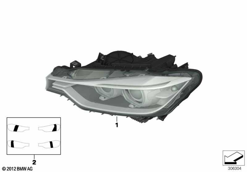 Genuine Left Bi Xenon Front Head Light Lamp AKL 63 11 7 338 703