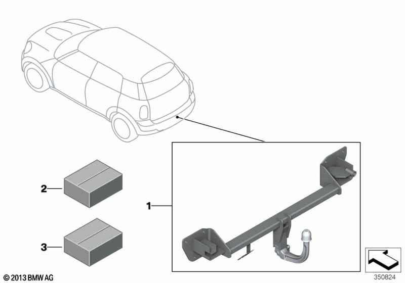 Genuine Tow Hitch Bar Electrical Additional Parts Retrofit Kit 71 60 2 183 699