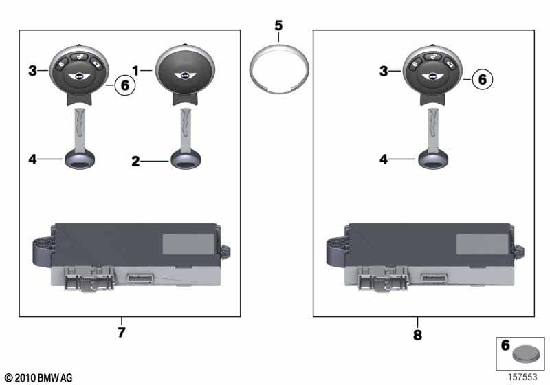 Genuine Radio Remote Control Chrome Ring Replacement Spare 61 31 3 456 374