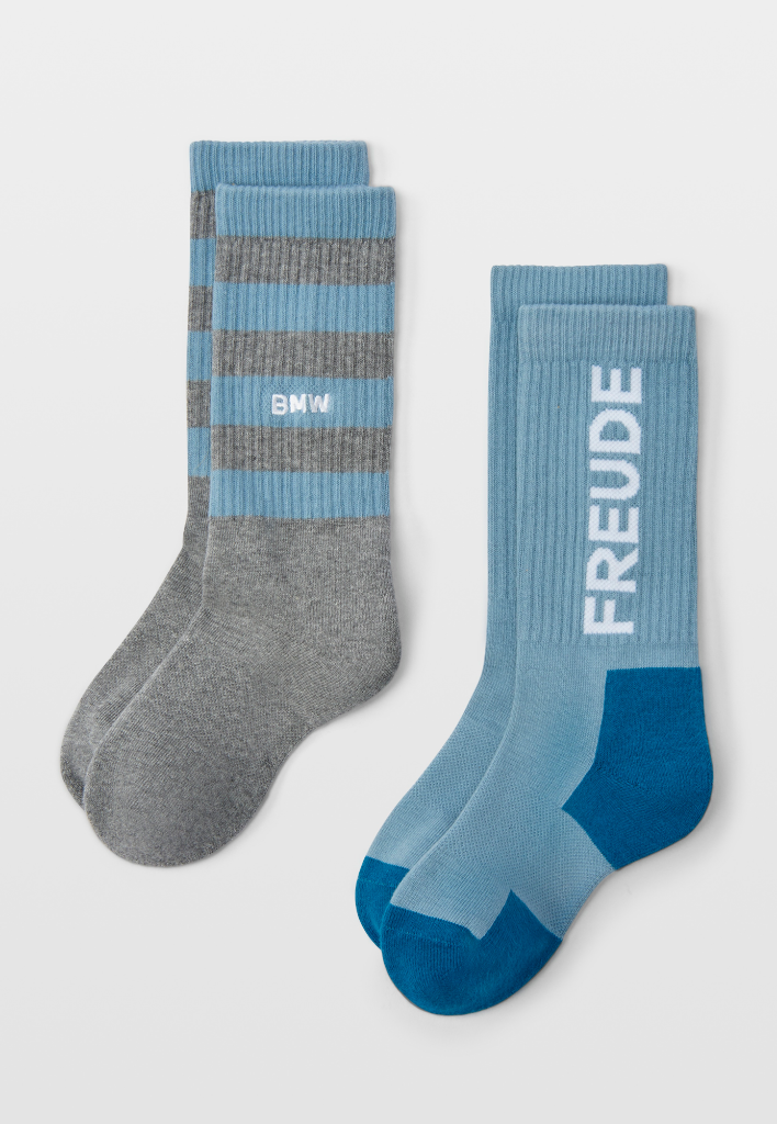 Genuine Socks Kids Children Freude Logo Branded Sports Warm Winter Blue Grey 