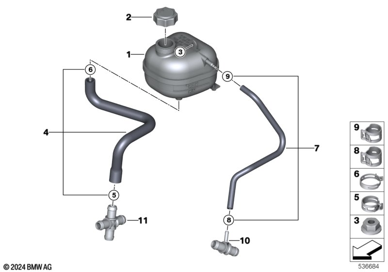Genuine Cooling Water Coolant Expansion Tank 17 13 7 529 273 view 2