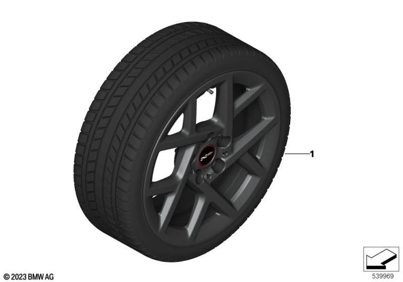 Genuine JCW Sprint Spoke Rim Tyre Set Wheel x2 Winter 17" Black 36115A8FFB0 view 2
