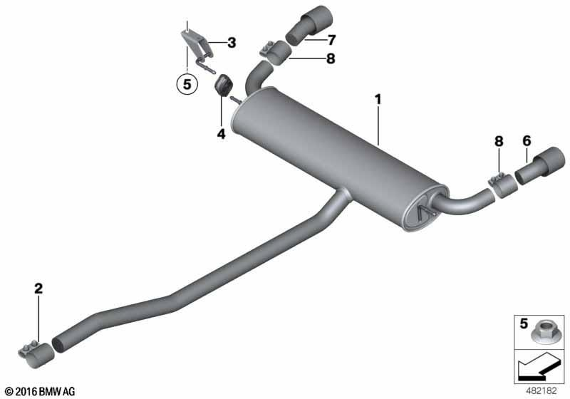 Genuine Exhaust Tailpipe Trim Tip Finisher Chrome Left 18 30 9 806 429 view 3