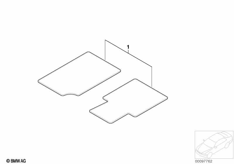 Genuine Tailored Velour Floor Mats Beige 51 47 7 056 297 view 2