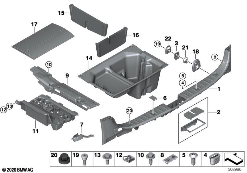 Genuine Storage Troug Tub Luggage Trunk Boot Floor 51 47 7 068 889 view 2