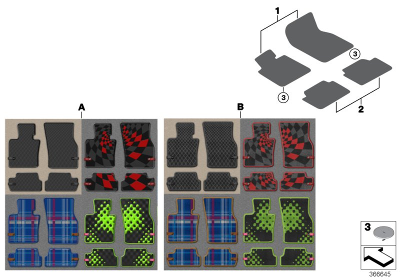 Genuine Hatch 5DR Protect Pack - Floor Mats + Trunk Luggage Compartment Mat view 3