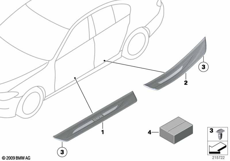 Genuine Illuminated Door Sill Strip Front Left 51 47 7 203 607 view 2