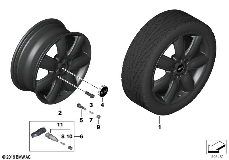 Genuine 17" Wheel Rim Light Alloy Black 17 Inch Bridge 7Jx17 ET:47 36 11 6 856 0 view 3