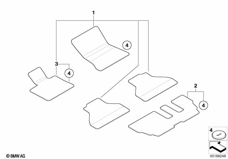 Genuine Tailored Velour Car Floor Mats Set Beige 51 47 7 290 014 view 2