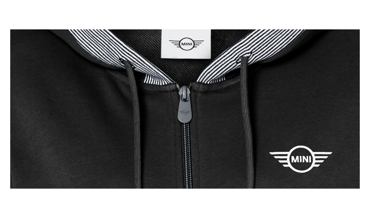 Genuine Womens Zip Hoodie Sweatshirt Striped Binding Black    view 3
