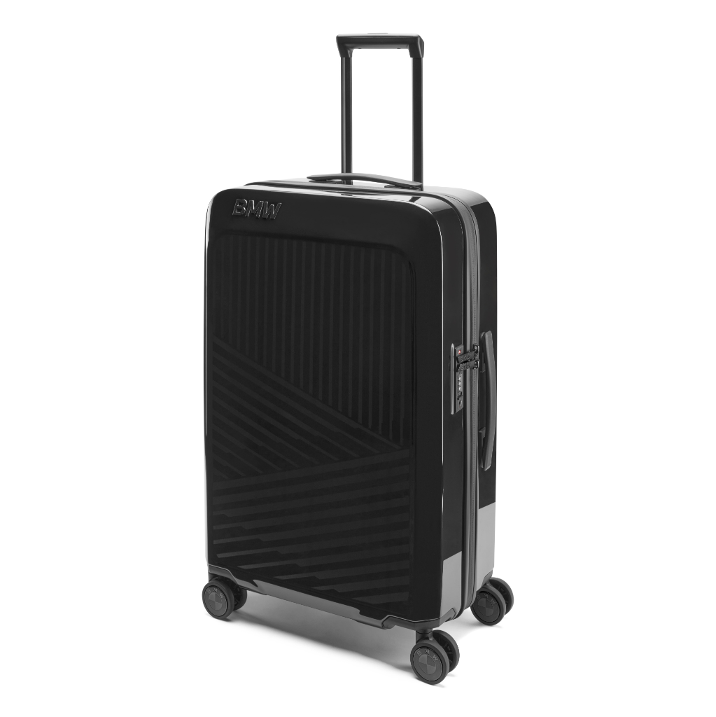 Genuine Trolley Black Gloss L Hard Shell  Wheels Suitcase view 3