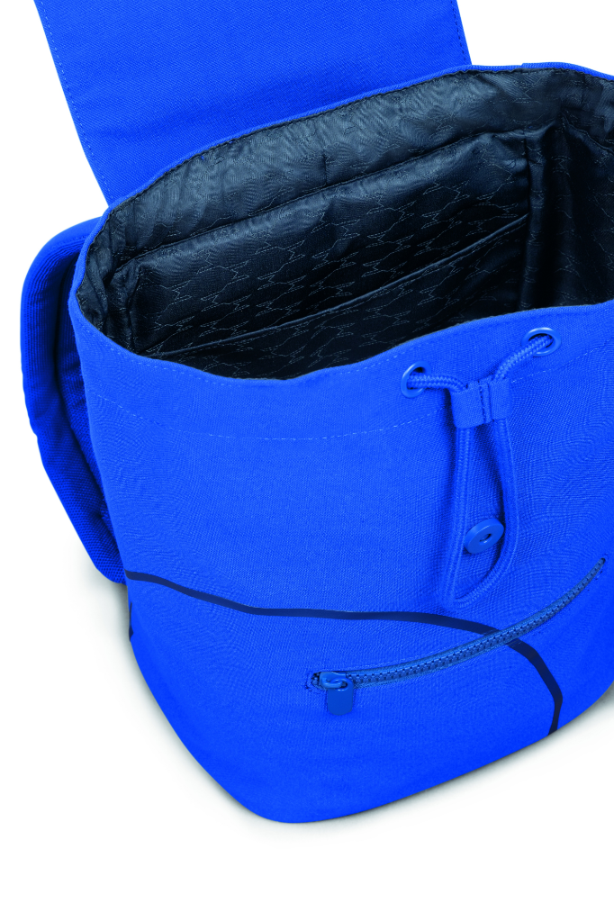 Genuine Backpack Bag Outline Print Blazing Blue Zip Open Pocket Travel 80 22 5 B32 0C3 view 3