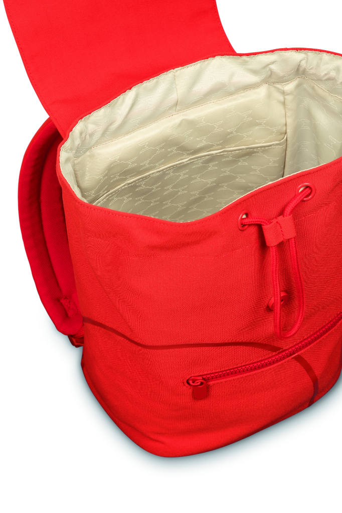 Genuine Backpack Bag Outline Print Rebel Red Zip Open Pocket Travel 80 22 5 B32 0C5 view 3