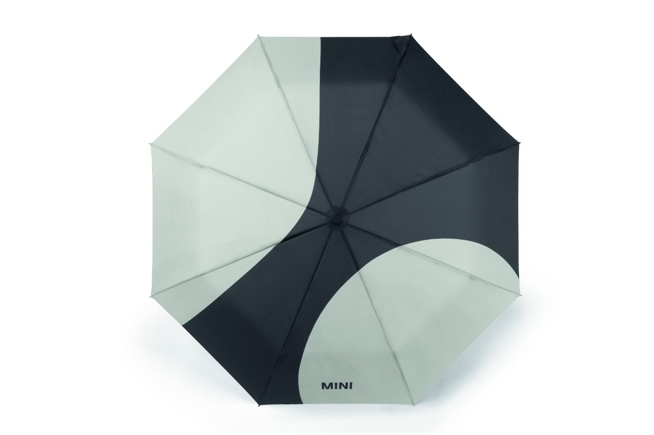 Genuine Umbrella Foldable Car Face Detail Grey Black Push Button Strap 80 23 5 B32 0F3 view 3
