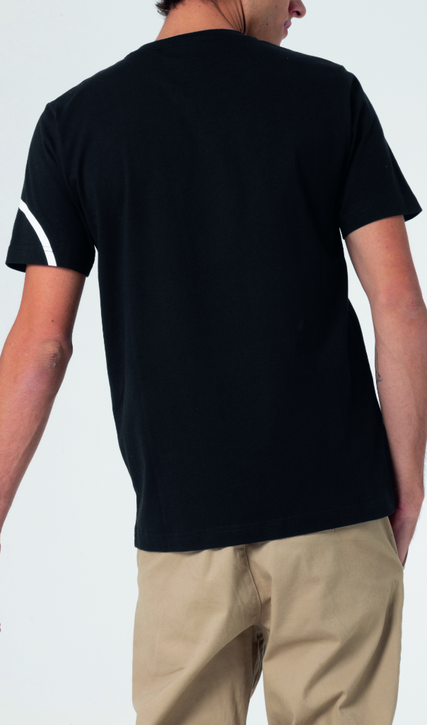 Genuine Mens T Shirt Tee Top Outline Print Wing Logo Cotton Black White view 3