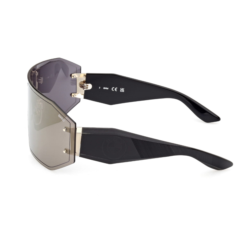 Genuine Sunglasses Mask Coloured Lasered Lenses Logo Black/Mirrored Gold 80 25 5 B30 8B8 view 3