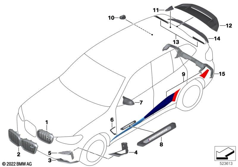 Genuine M Performance Right Left Car Wrapping M Sport Fits F97 51142465611 view 3