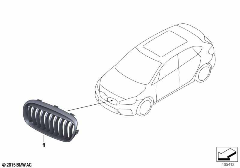 Genuine M Performance Front Bumper Radiator Grill Black Left N/S 51 71 2 410 149 view 2