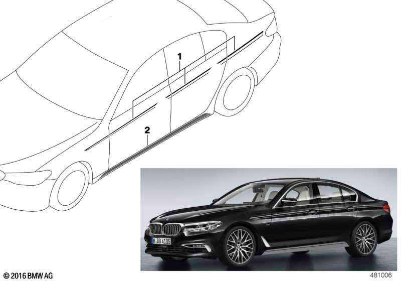 Genuine Side Decal Decorative Foil With Accent Line Left / Right 51 14 2 446 495 view 4
