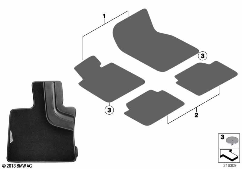 Genuine Tailored Textile Rear Car Floor Mats Anthracite view 2