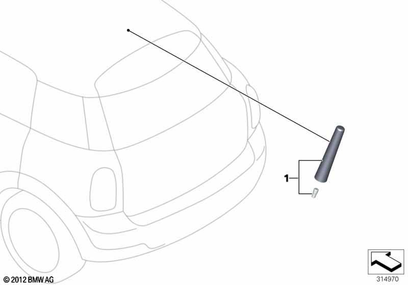 Genuine Roof Mount Sport Short Rod Radio Aerial Antenna 65 20 2 296 772 view 4