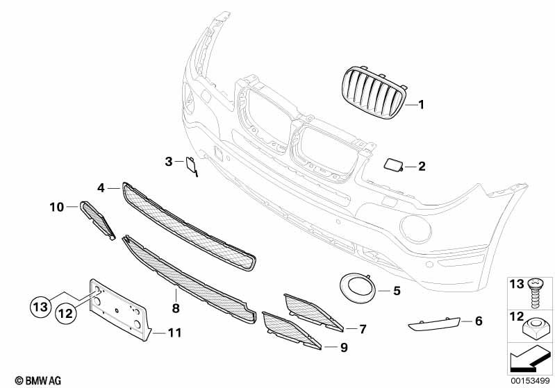 Genuine Front Left Headlight Washer Cover Primed 61 67 3 443 131 view 2