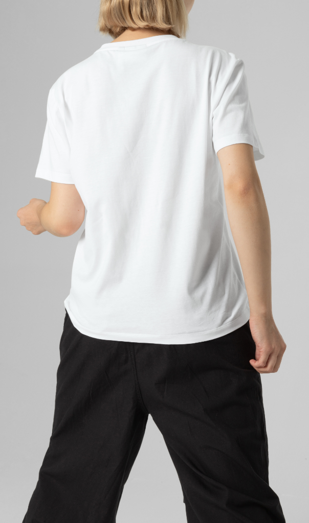 Genuine Womens Ladies T Shirt Tee Top Wing Logo Embossed White Black view 4