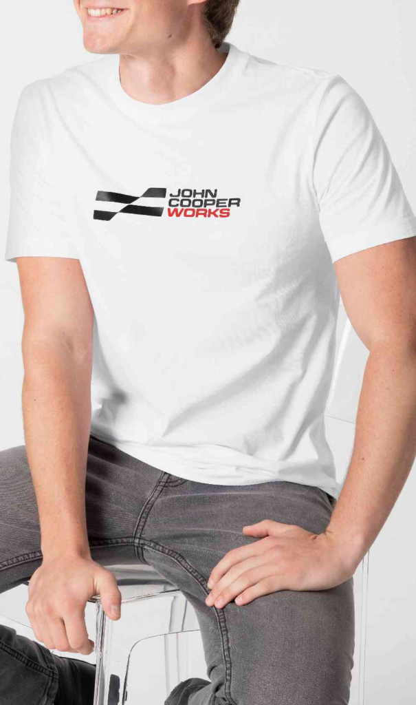 Genuine JCW Logo Mens T Shirt White Tee Top Short Sleeve Semi Loose Fit view 4