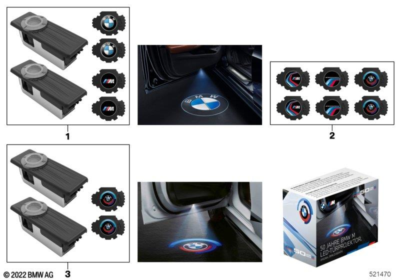 Genuine LED Door Projectors 68mm Light Lamp 63 31 2 468 386 view 6
