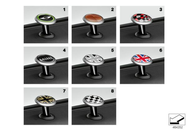 Genuine Clubman Union Jack Style Pack - Scuttle & Mirror + Lock Caps view 6
