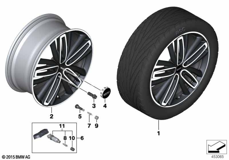 Genuine 19" Light Alloy Rim Disc Wheel Bright Turned 8J ET 57 36 11 6 856 056 view 6