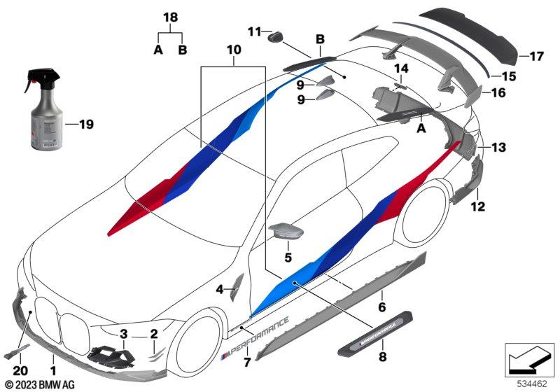 Genuine Right OS Left NS Car Wrapping M Sport M Performance 51 14 5 A14 379 view 6