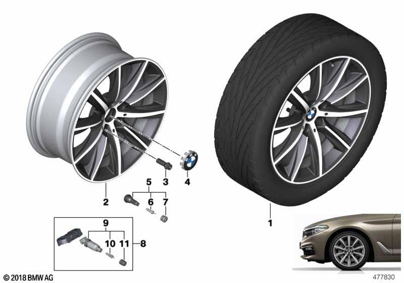 Genuine Light Alloy Disc Wheel Rim Orbit Grey 8Jx18 ET:30 36 11 6 874 441 view 7